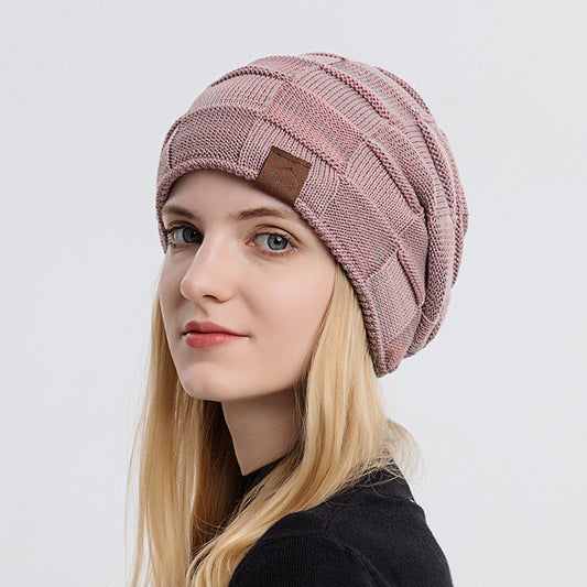 Fleece Mixed Color Versatile Knitted Hat For Warmth