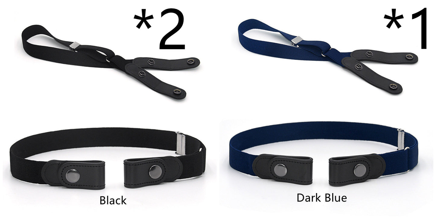 Jeans Belt Seamless Elastic Without Buckle All-match Lazy Belt
