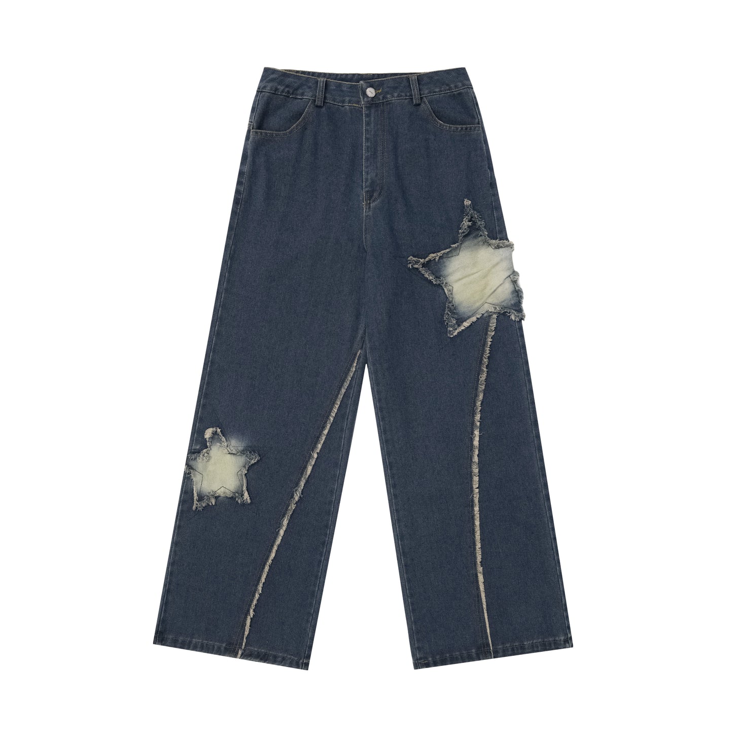 XINGX Raw Hem Wide Legs Jeans