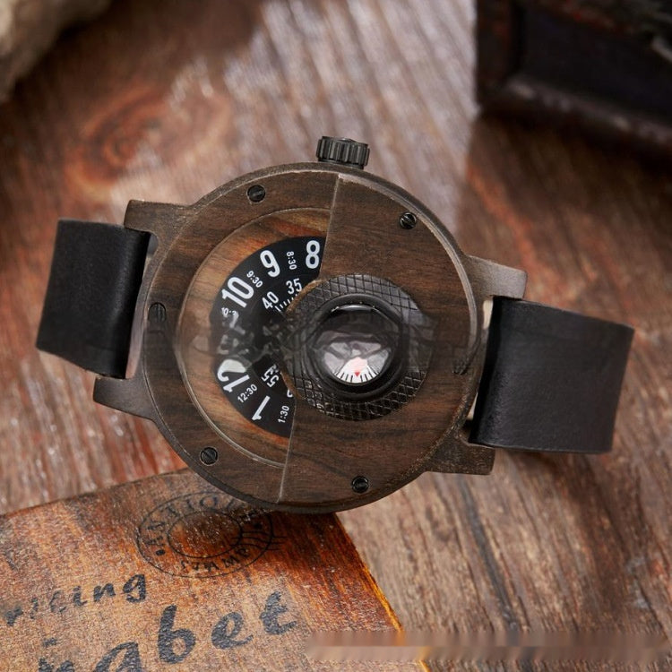 Multifunctional Compass Wood Watch Outdoor Sports Watch