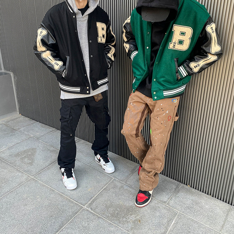 Contrast Color Patchwork Embroidery Brushed Baseball Uniform