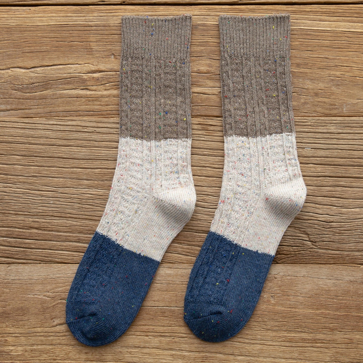 Tube Socks Retro Mori Style Color Matching Thick Thread Wool