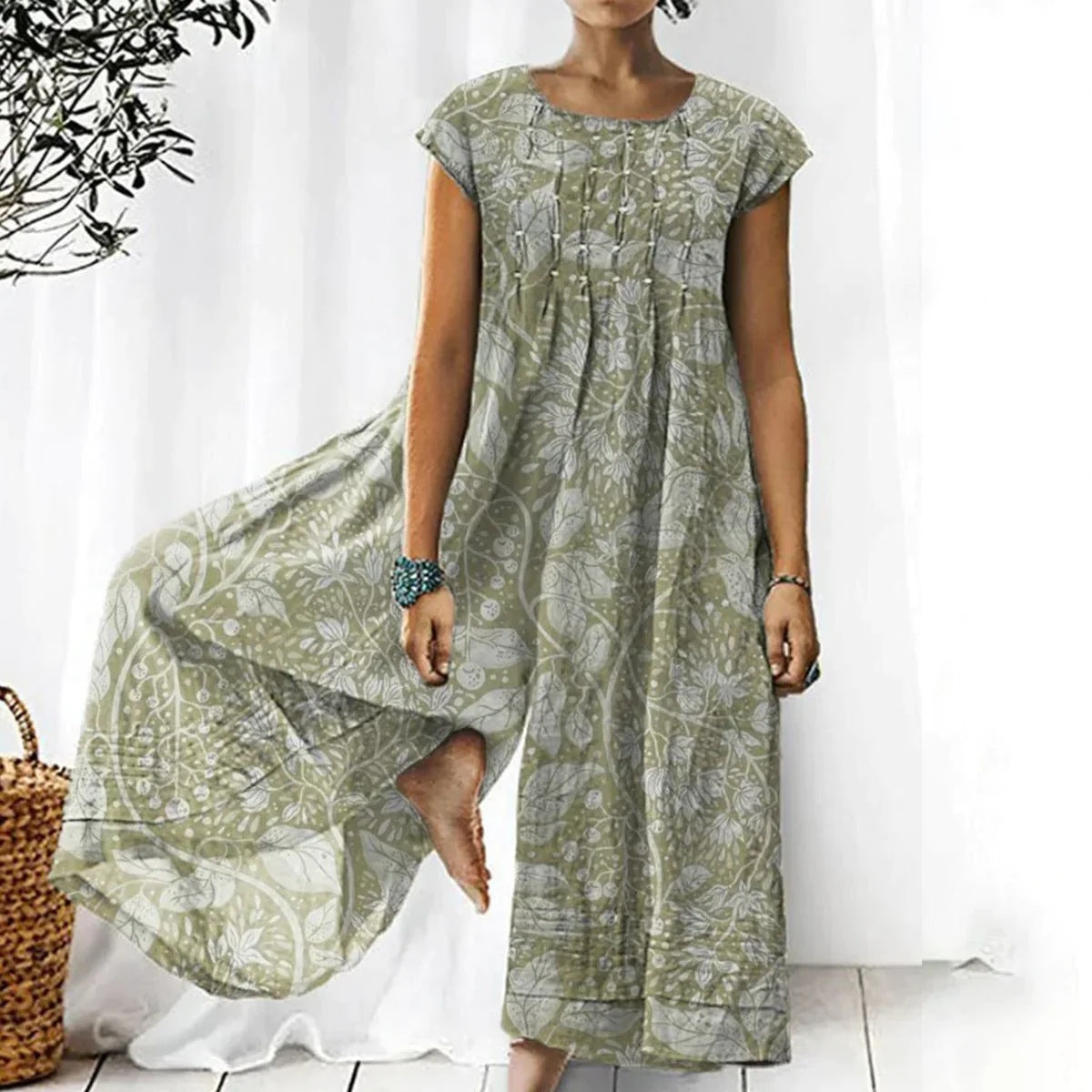 Printed Loose Women's Wear Jumpsuit