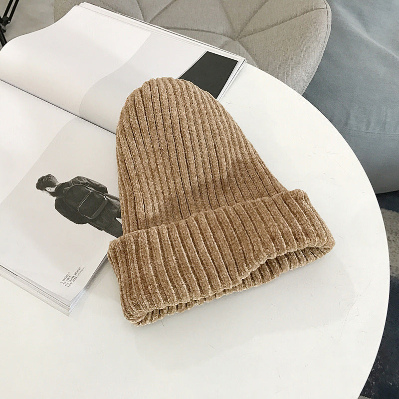 Women's Fashion Thick Corduroy Hat Knitted Hat