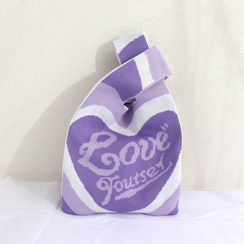 Black And White Color Match Color Bump Braided Tote One Shoulder Underarm Bag Female