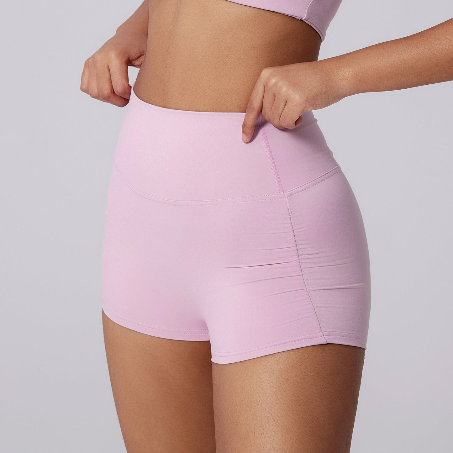 Sports Fitness Pleated Peach Hip Outer Shorts