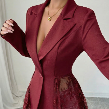 Blazer til kvinder med kontrasterende farver og blonde, slim-fit A-facon