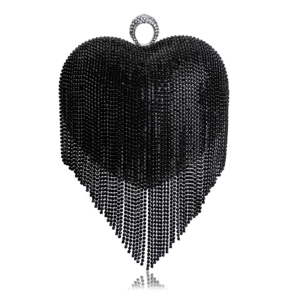 Female Pure Color All-matching Tassel Dinner Bag