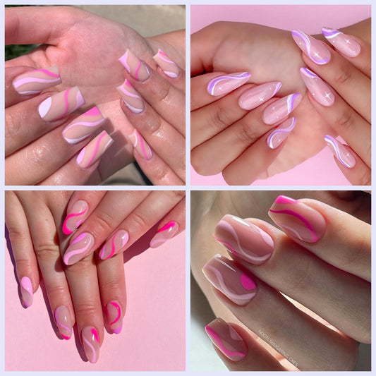 Ribbon Line Watermark Nail Sticker Decoration  Abstract