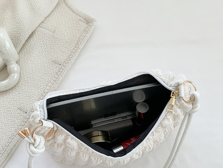 Women's Simple Gentle Elegant Pleated Underarm Messenger Bag