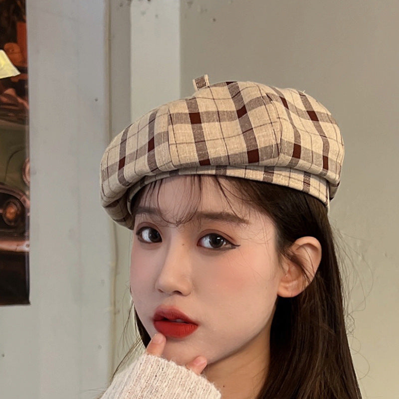 Vintage Plaid Pumpkin Hat Lady