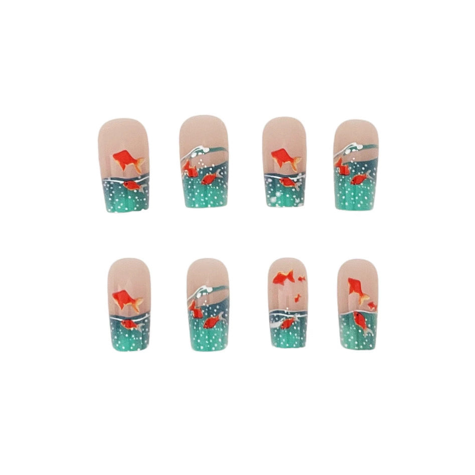 Mid-square Blue Glaze Goldfish Wear Armor 24 Pieces Removable