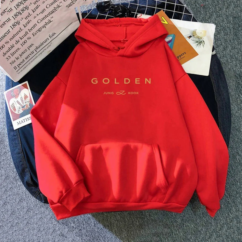 Golden Pattern Printed Sweater Spring And Autumn Leisure