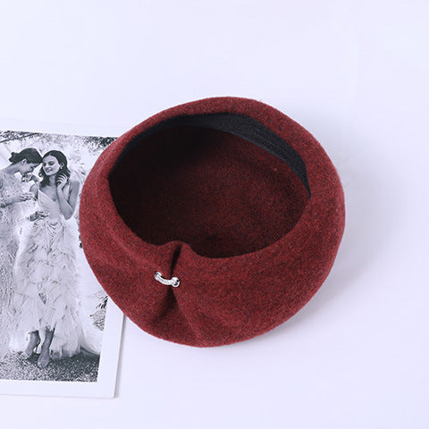 Wool Women's British Vintage All-match Warm Beret Hat