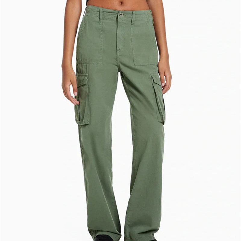 Hundred And One Military Green Work Pants High Waist Skinny