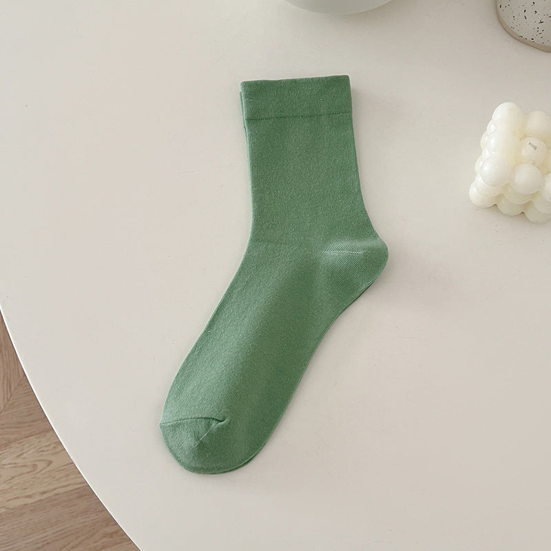 White Stacked Loose Mouth Socks