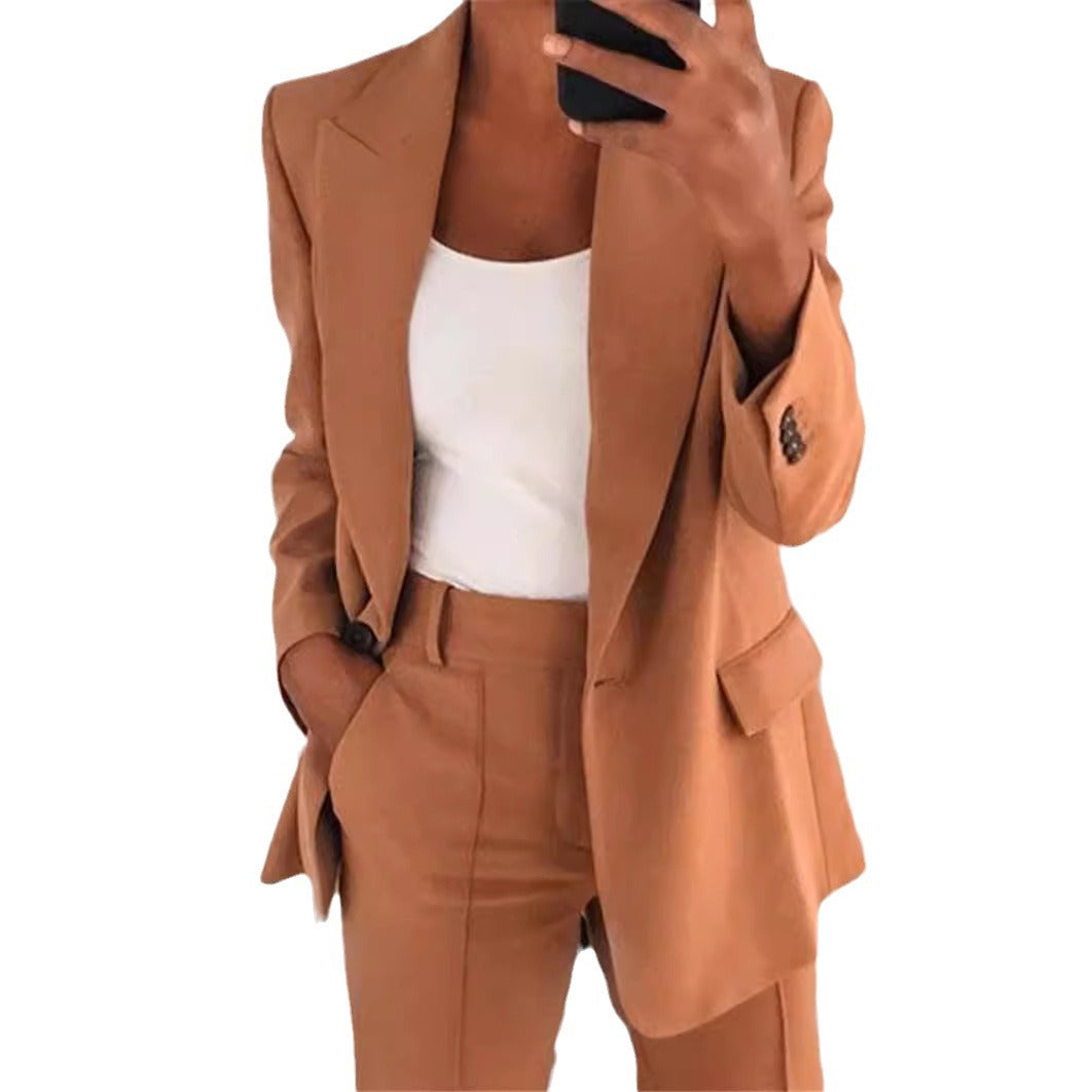 Pure Long Sleeveless Simple Draping Wide Leg Casual Suit