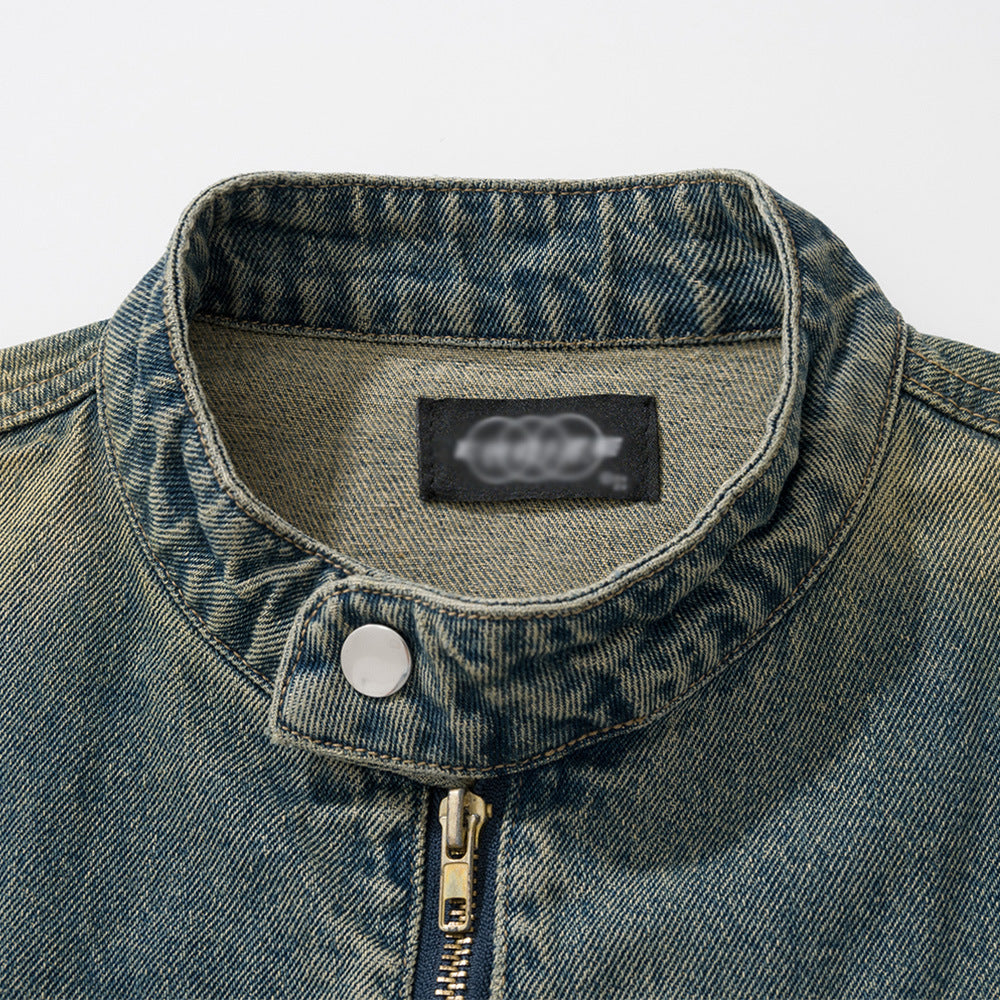 American Workwear Stitching Denim Coat