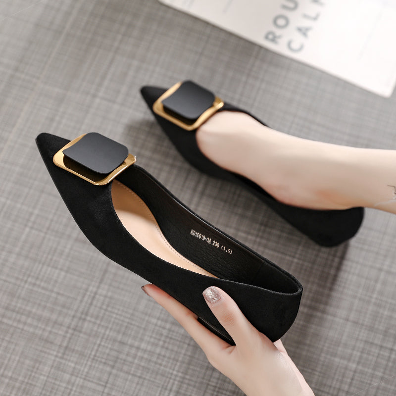 Four Seasons Shoes Working Black Soft Sole Fla