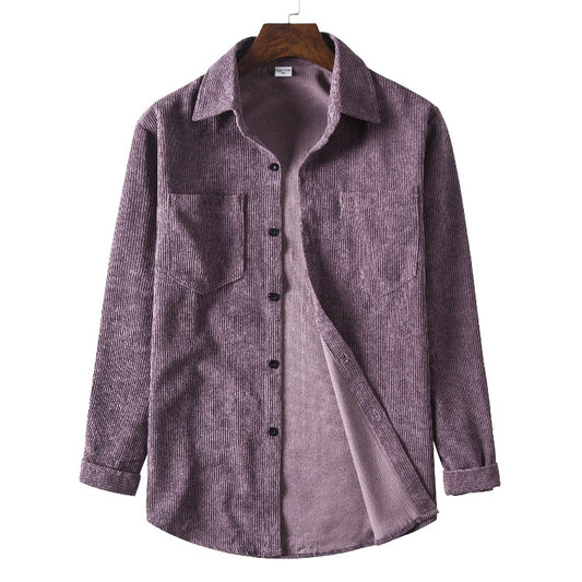 Autumn New Men's Solid-color Corduroy Long Sleeves