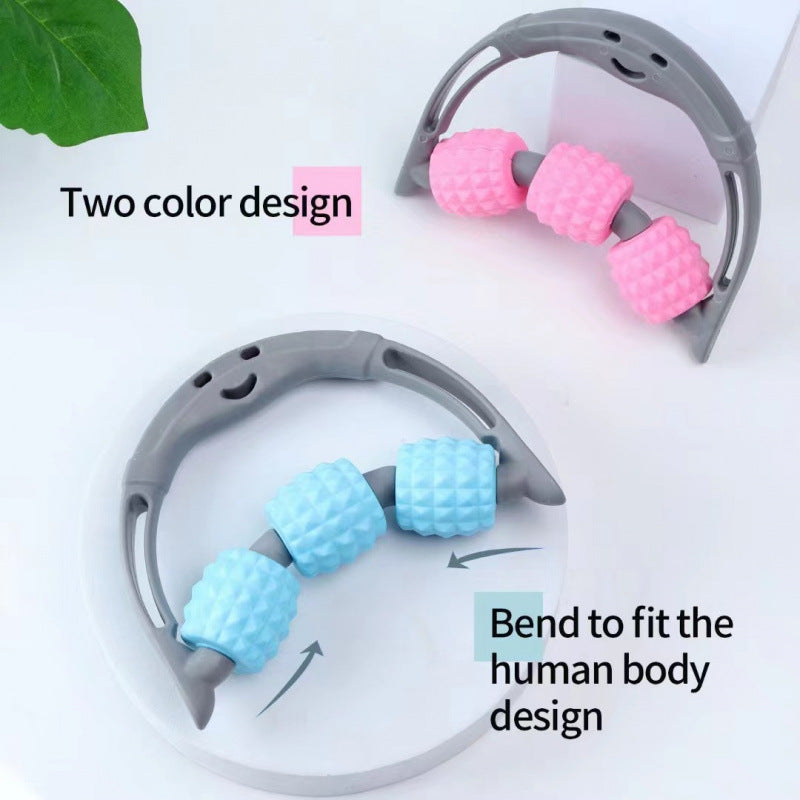 Handheld Massage Roller With Three Wheels For Yoga Meridian Clearing Acupoint Stimulation