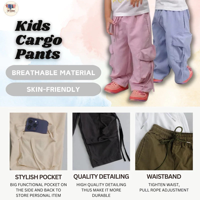 Unisex Children Fashionable Cargo Pants