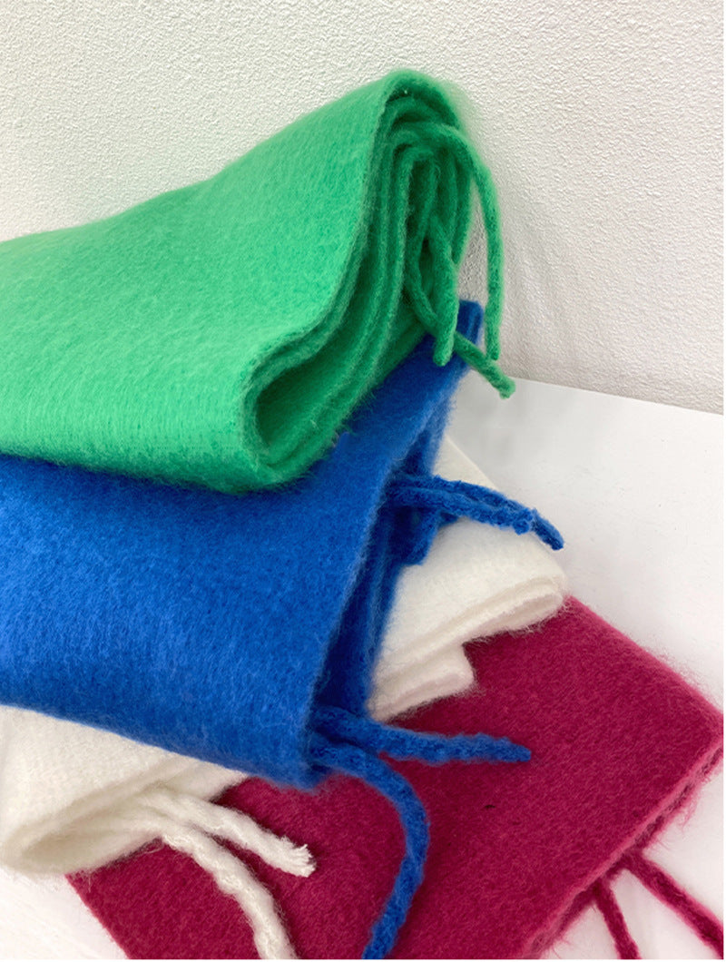 Women's High Quality Solid Color Mohair Scarf