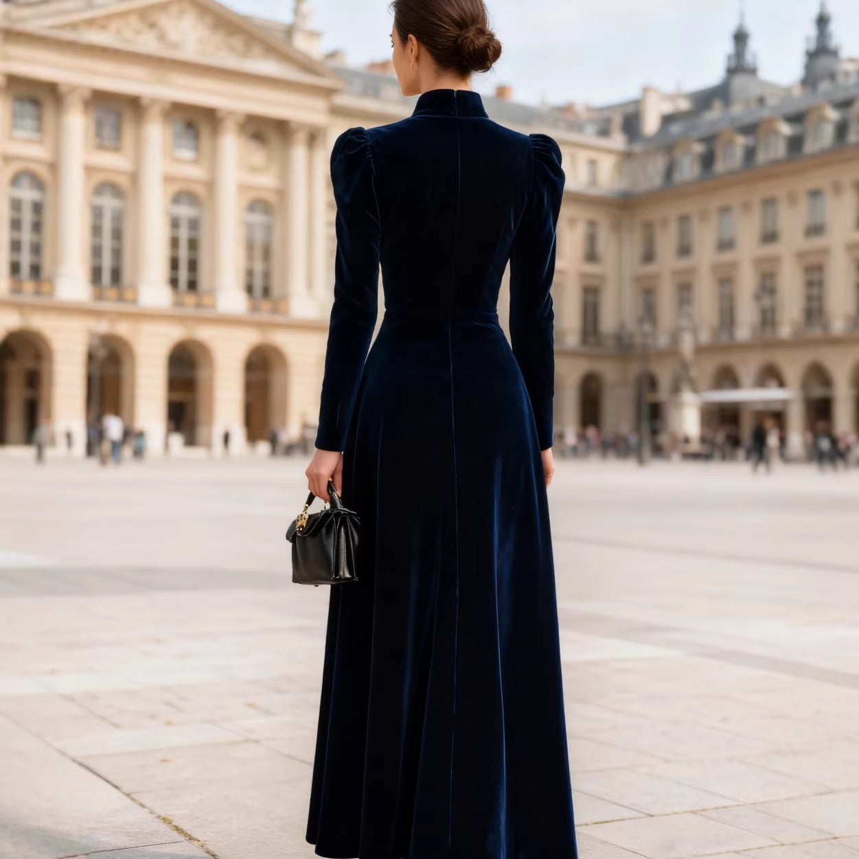 New Elegant Solid-color Velvet Dress For Women