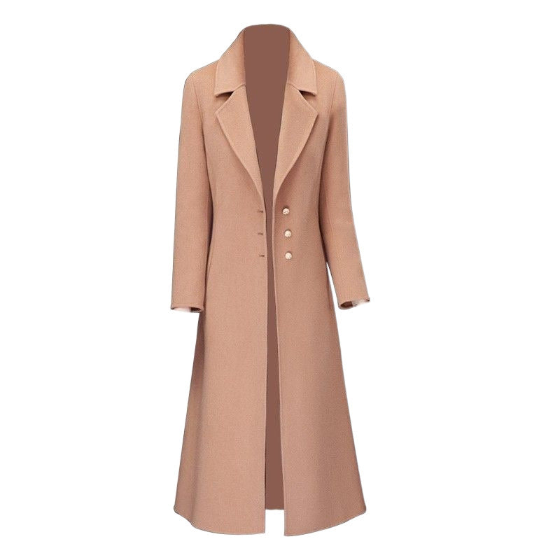 Trenchcoat til damer i uld i vestlig stil