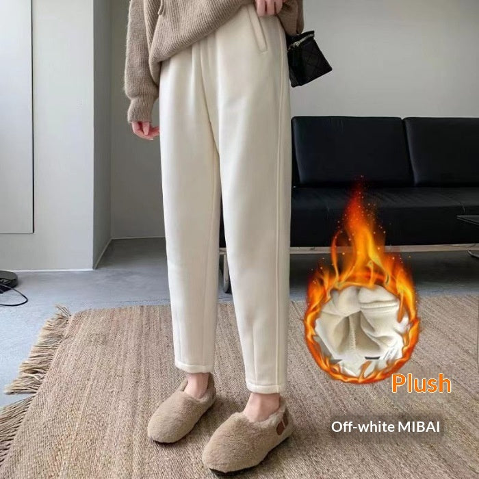 Womens Stylish Casual Padded Loose-fitting Pants