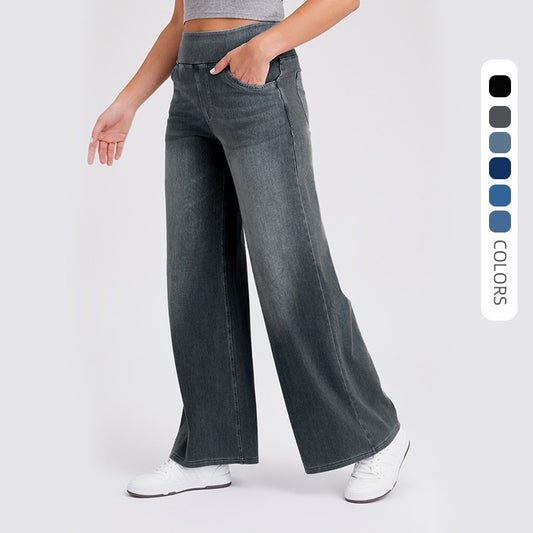 High Waist Straight Cat Beard Horse Riding Yoga Jeans