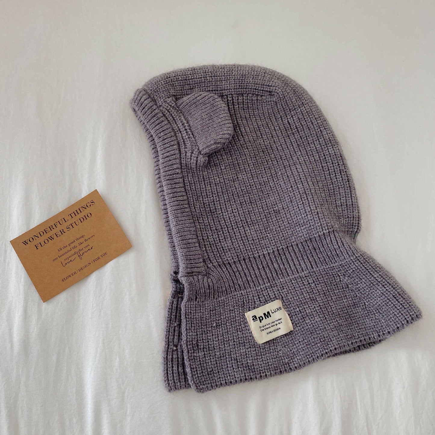 Children's Hat Scarf Integrated Fashion Baby Shawl Woolen Cap