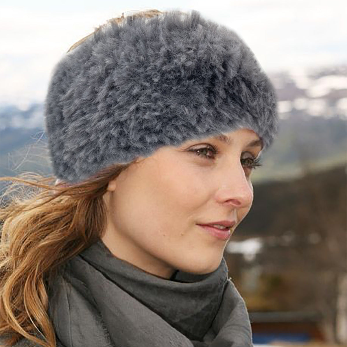 Plush Cross-Over Wide Thickened Warm Hairband For Women