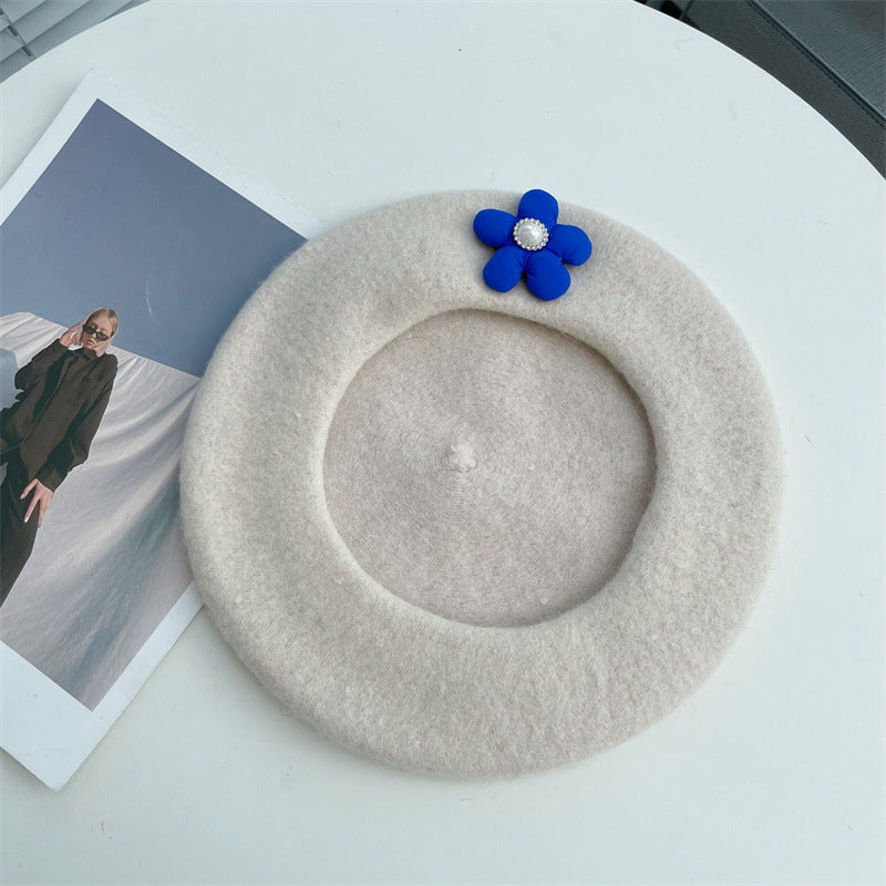 Ladies Fashion Sweet Patch Floral Beret