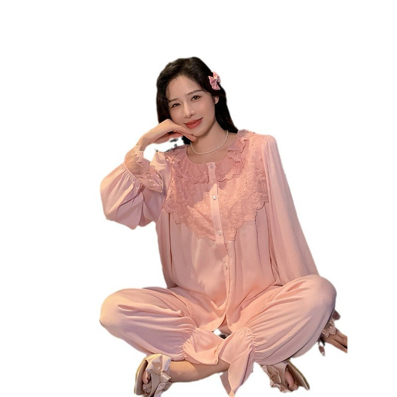 New Womens Long-sleeve Pajama Set For Spring And Winter
