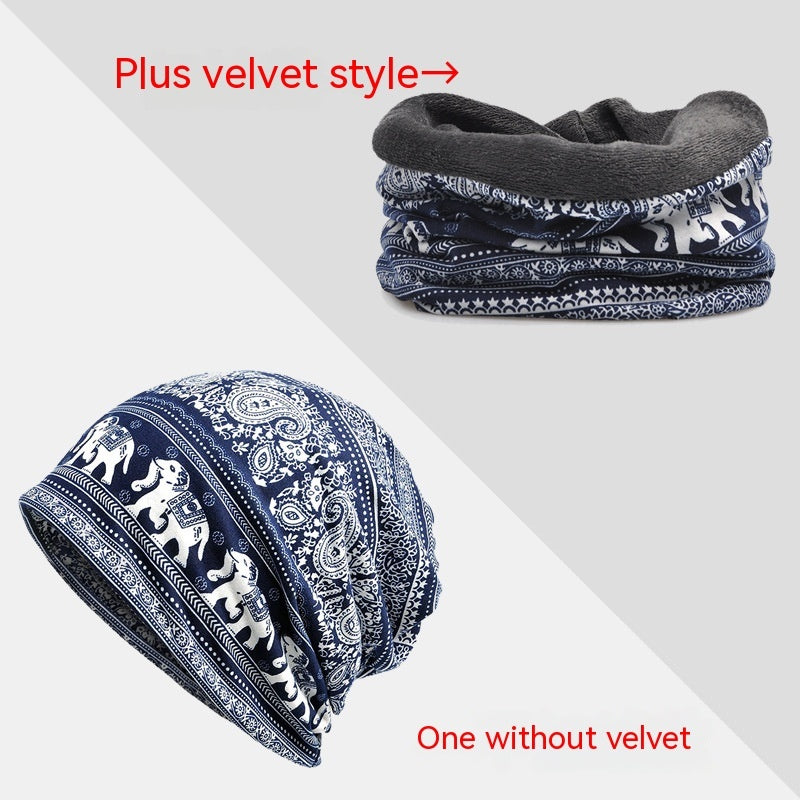 Polyester Tam-o'-shanter Women's Cashew Printed Pullover Outdoor