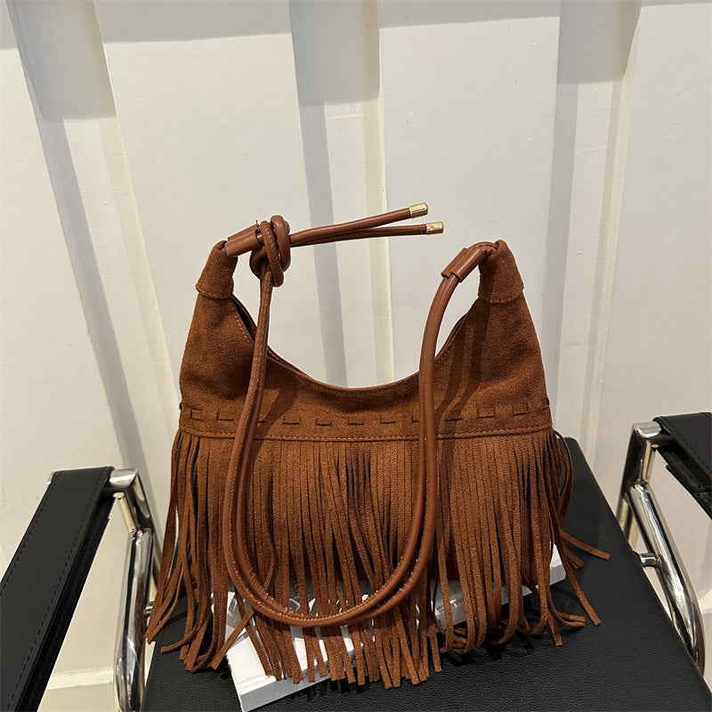 Womens Bohemian Retro Tassel Shoulder Crossbody Bag