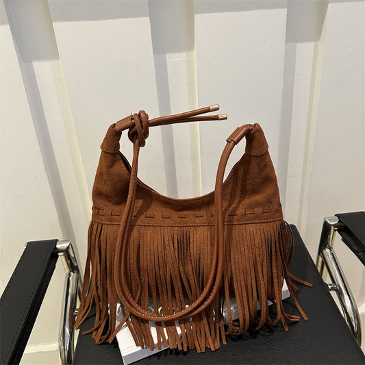 Womens Bohemian Retro Tassel Shoulder Crossbody Bag