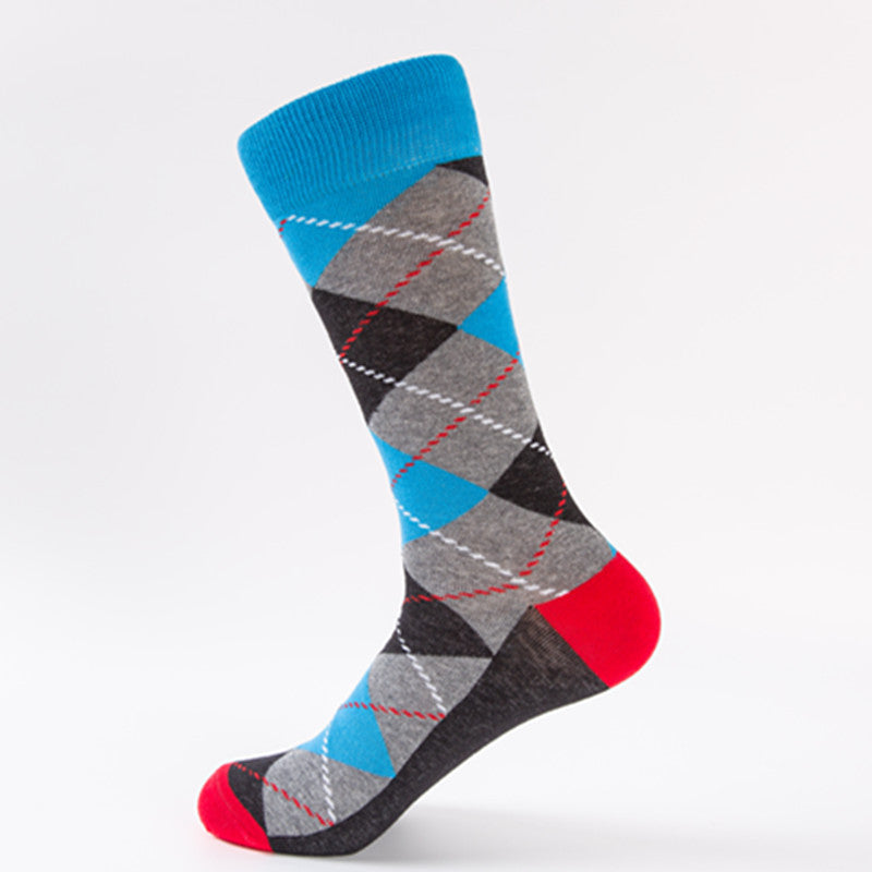 Fashion Plaid Casual Cotton Socks