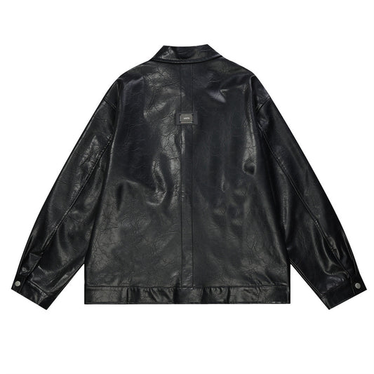 Turtle Crack Motorcycle Leather Outer Loose Leisure