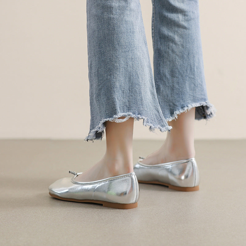 Women's French Mary Jane Split Toe Flat Shoes