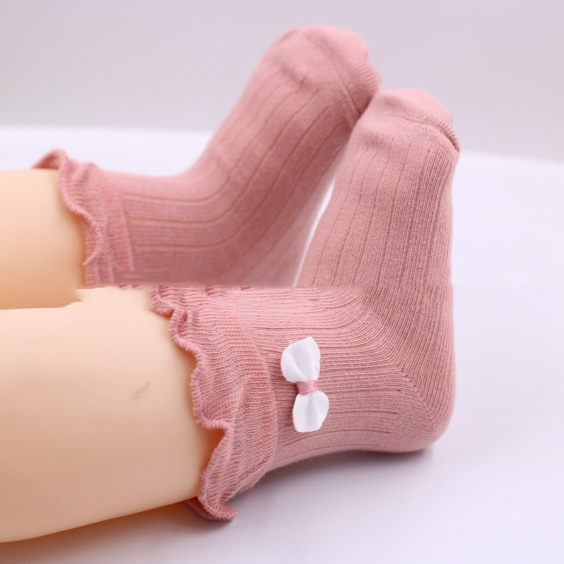 Children's Fungus Bow Princess Socks Baby