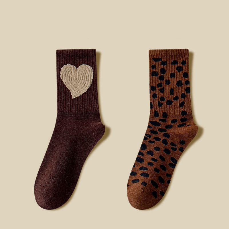 Ins Tidal Red Cotton Khaki Stockings