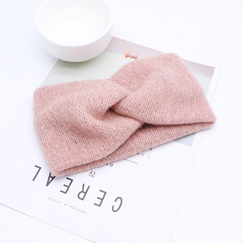 Autumn And Winter Wool French Cross Hairband