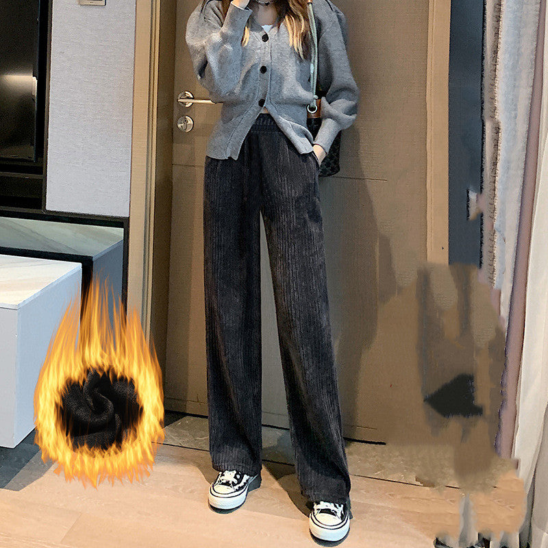 Casual Padded White Corduroy Trousers