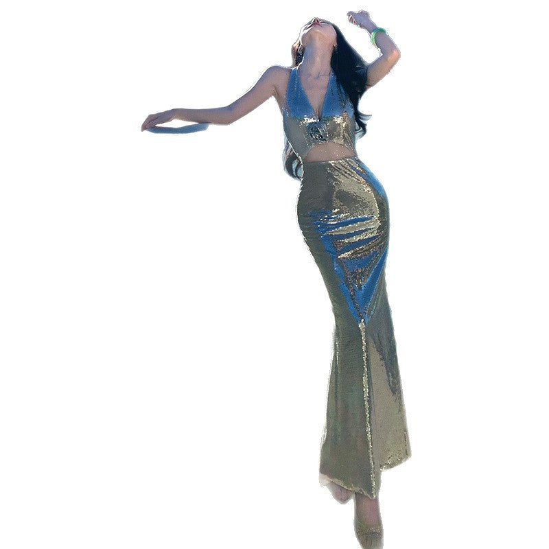 Sequined Evening Gown High-end Light-luxury Dress For Annual Company Events