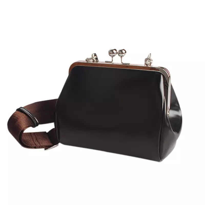 Solid Color Pu Women's Bag Retro Shoulder Messenger Bag