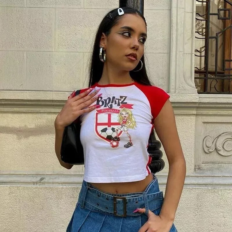 Retro Casual Sports Short Sleeve Slim T-shirt