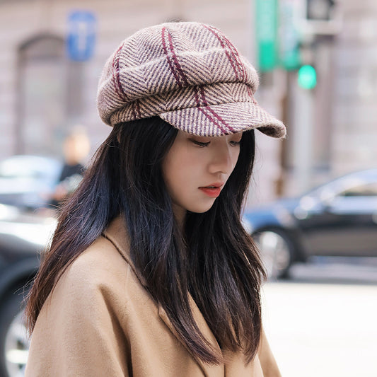 Plaid Wide-brimmed Vintage Baseball Cap
