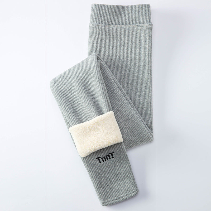 Cotton Leggings Ladies Lamb Wool Plus Velvet Thickened Outer Wear High Waist